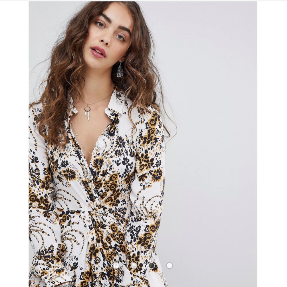 NWOT Free People Bandana Print Shirt Dress - Picture 3 of 14